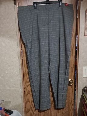 Kohl's Gray Plaid Women's Dress Pants - Windowpane Pattern Sz 24W